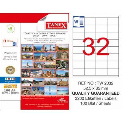 Tanex Etiket Laser 52,5x35 TW-2032 - 1