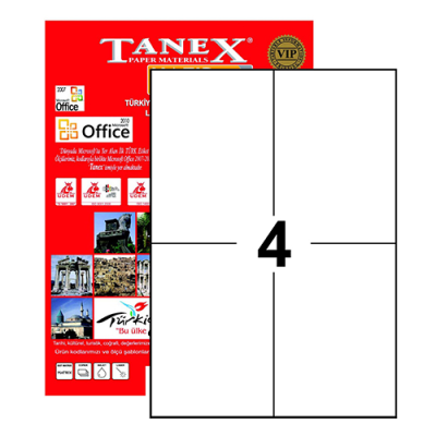Tanex Laser Etiket 105mmx148,5mm TW-2204 - 1