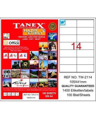 Tanex Laser Etiket 105mmx41mm TW-2114 - 1