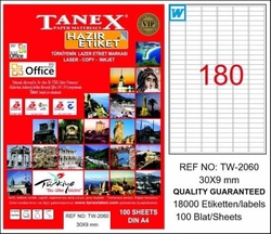 Tanex Laser Etiket 30mmx9mm 2060 - TANEX