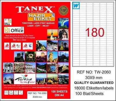 Tanex Laser Etiket 30mmx9mm 2060 - 1