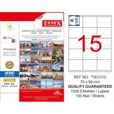 Tanex Laser Etiket 70mmx56mm TW-2115 - 1