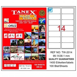 Tanex Laser Etiket 99,1mmx38,1mm TW-2014 - TANEX