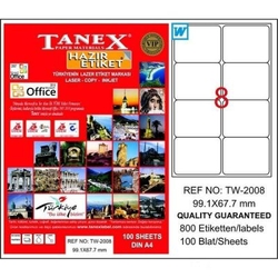 Tanex Laser Etiket 99,1mmx67,1mm TW-2008 - TANEX