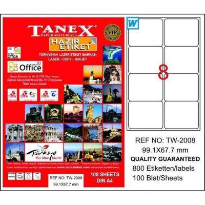 Tanex Laser Etiket 99,1mmx67,1mm TW-2008 - 1