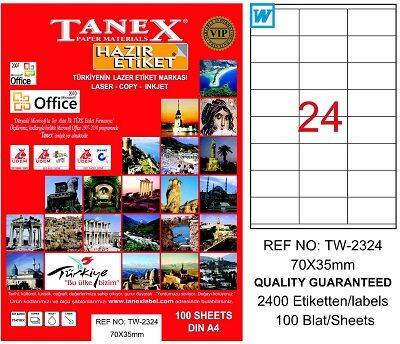 Tanex Laset Etiket 70mmx35mm TW-2324 - 1