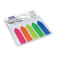 Yapışkanlı çıkabilir Plastik Ayraç Ok Şekli Neon 5 Renk 3662 - MAS